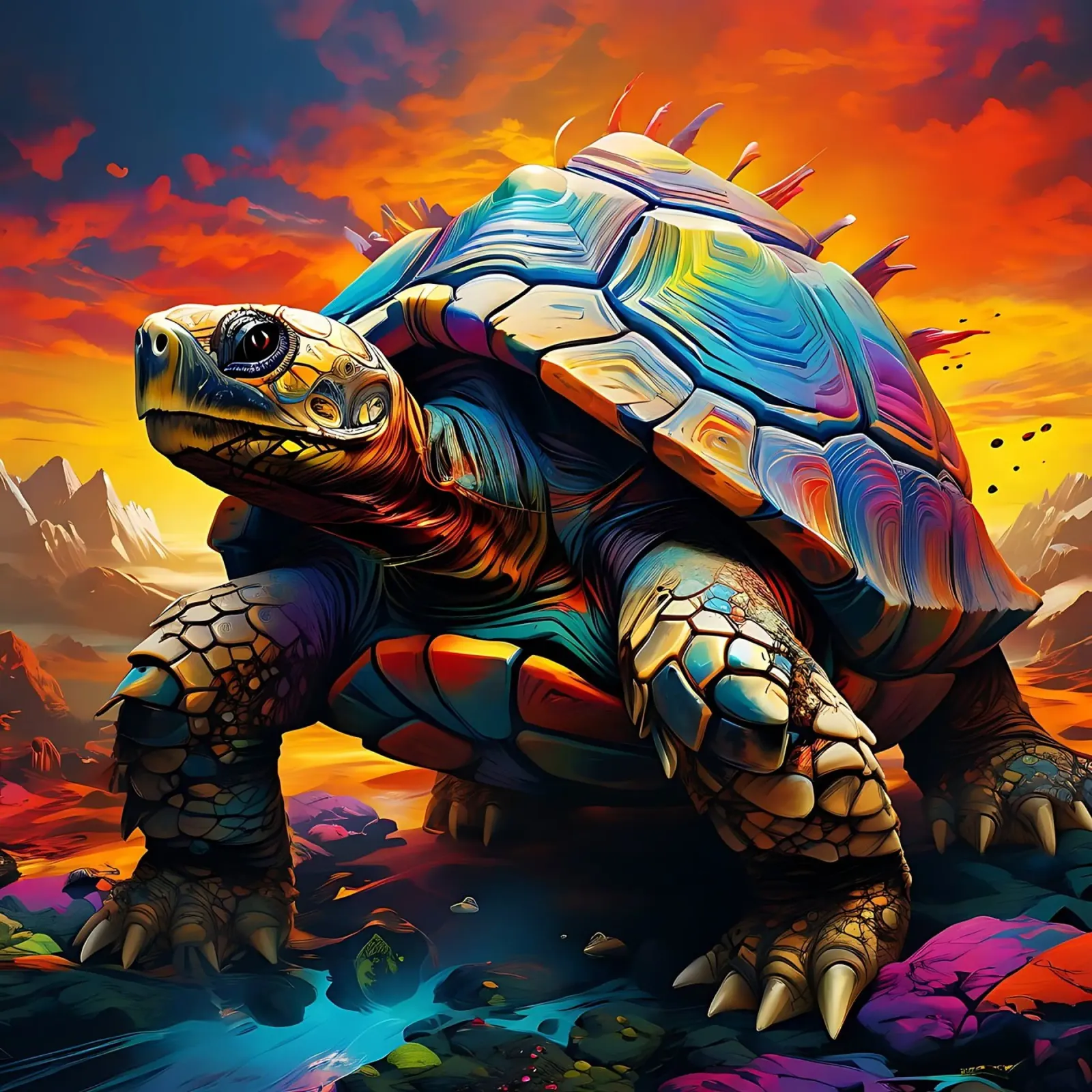 Turtle_style_J_1 canvas by Tierisch bunt by LK