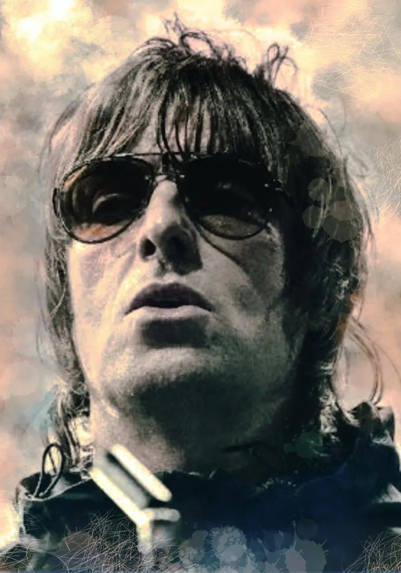 Liam Gallagher portrait pellicola backlit da Lembayung art