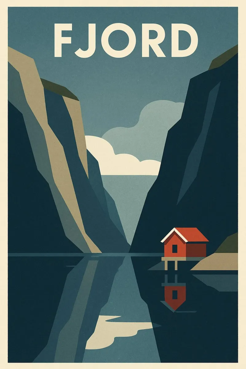 Fjord - The call of Nordic silence canvas by JETLAG | affiches voyage