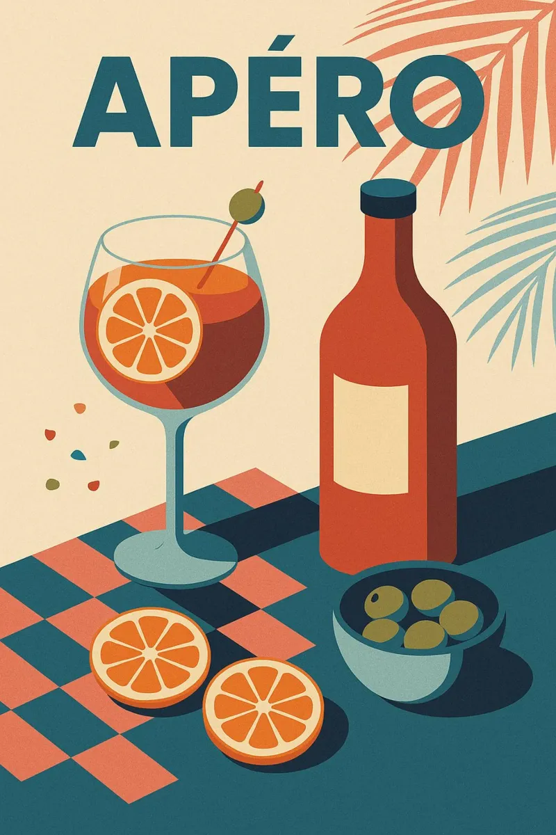 Apéro - L'ora sacra del piacere francese pellicola backlit da Boissons - Affiches & posters - Retro