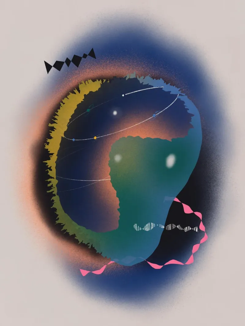 Cosmic composition 02 canvas by Little Dean