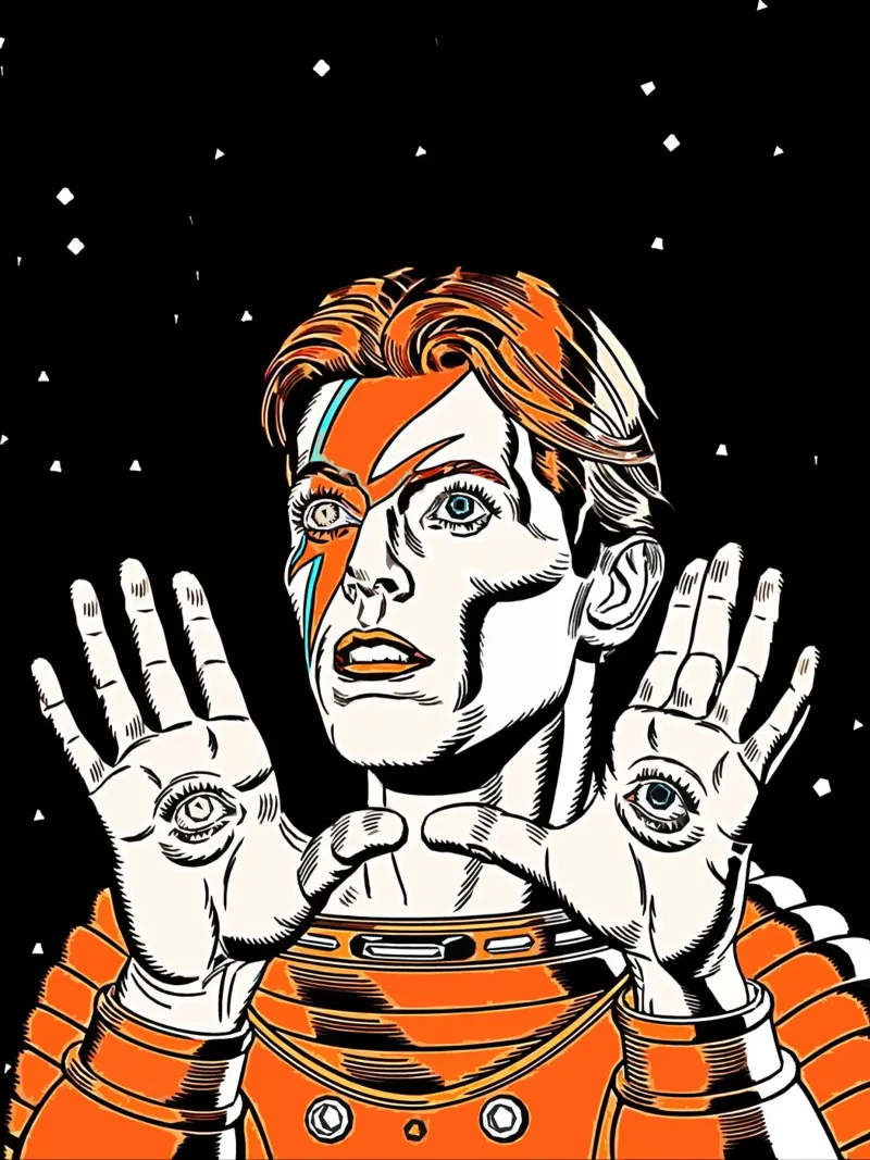 Arte di David Bowie pellicola backlit da music soul