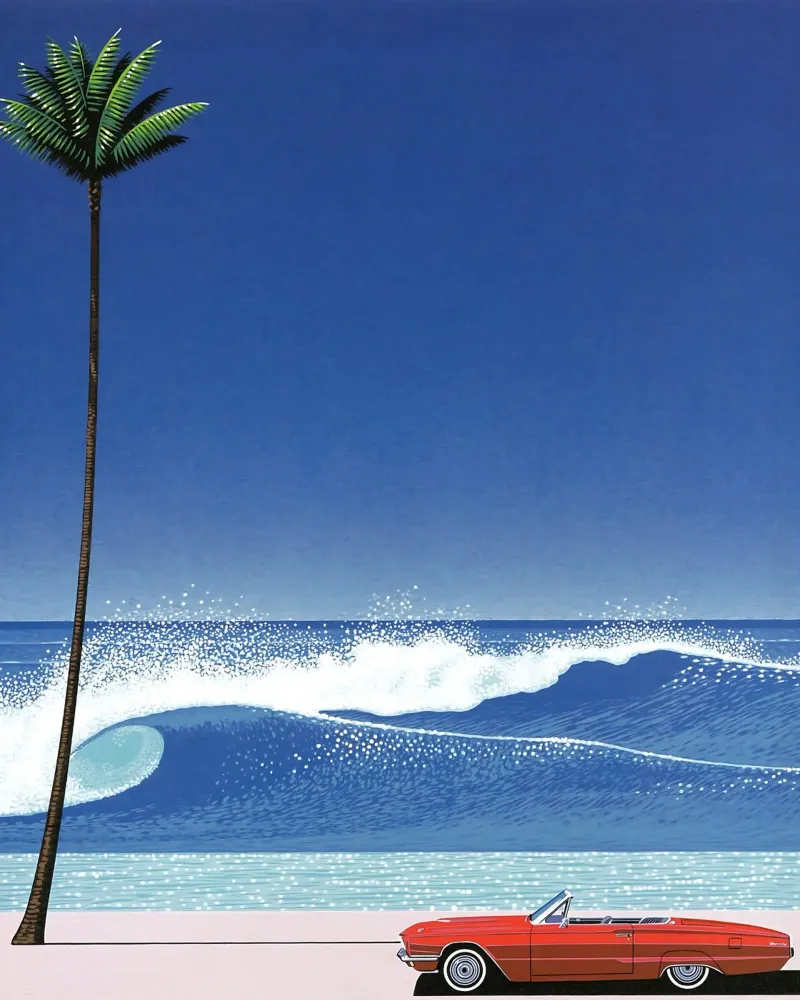 Hiroshi Nagai L'auto rossa pellicola backlit da THE CAROLINE