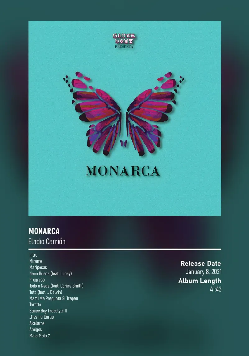 Monarca (2021) by Eladio Carrión pellicola backlit da DGUnder