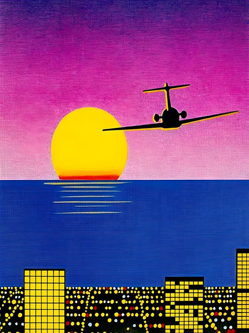 Hiroshi Nagai Tramonto in aereo pellicola backlit da THE CAROLINE