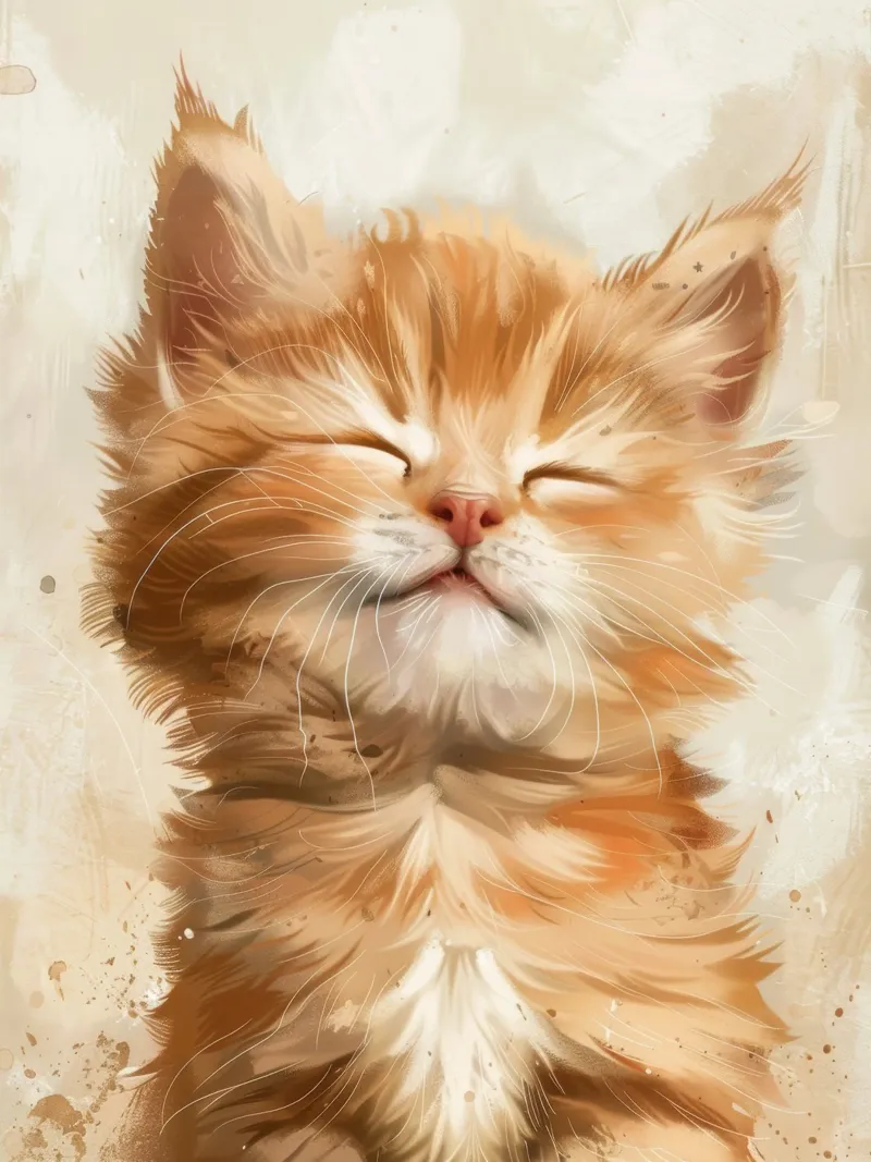 Un simpatico gatto rosso con gli occhi chiusi che riposa tranquillamente pellicola backlit da DesignDoodle