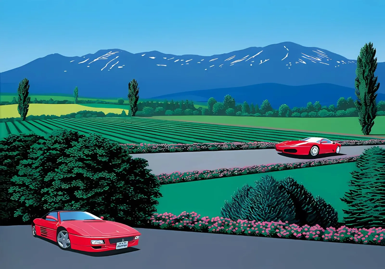 Hiroshi Nagai Due auto rosse plexiglass da THE CAROLINE