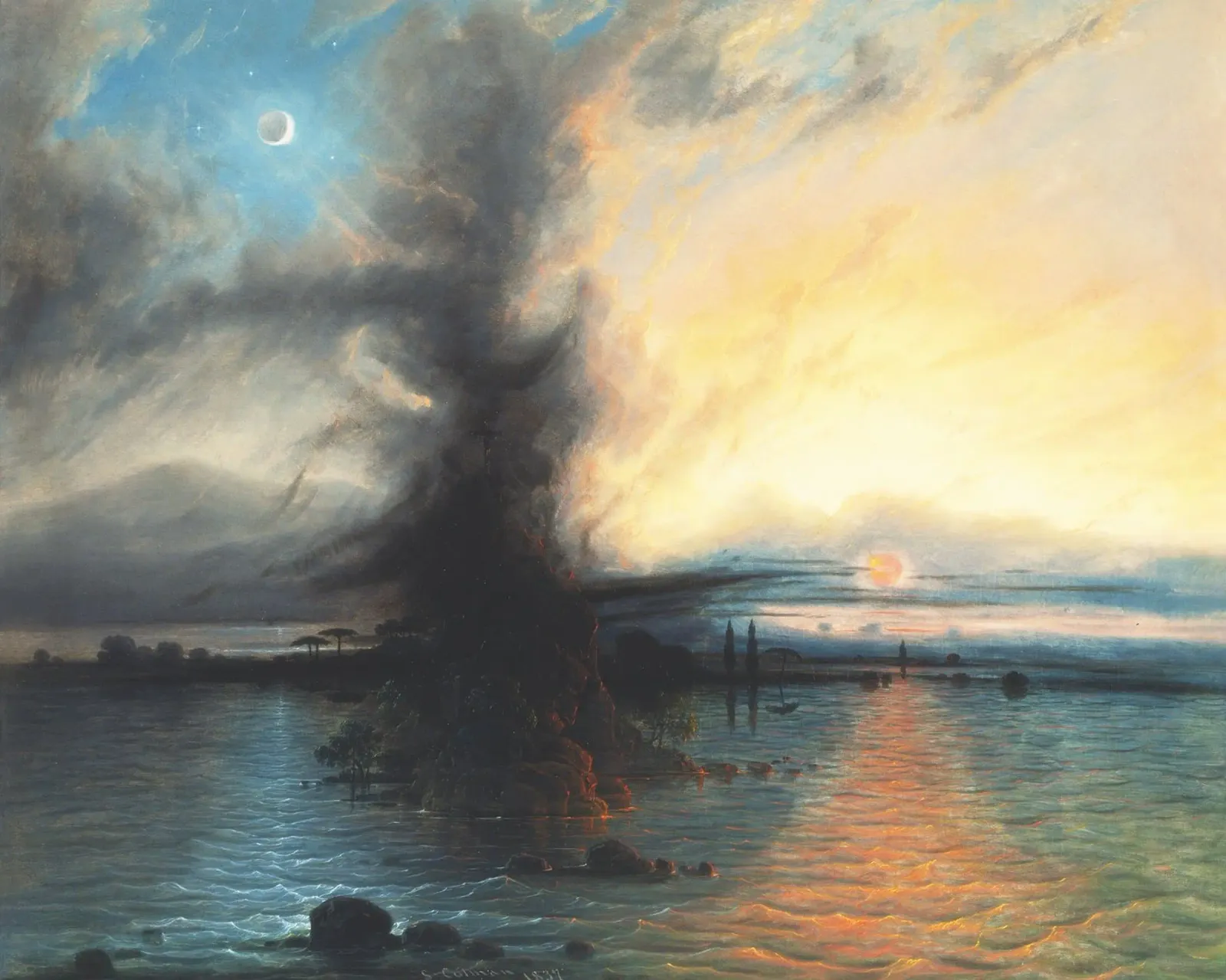 La roccia della salvezza (1837) di Samuel Colman pellicola backlit da Venus Art