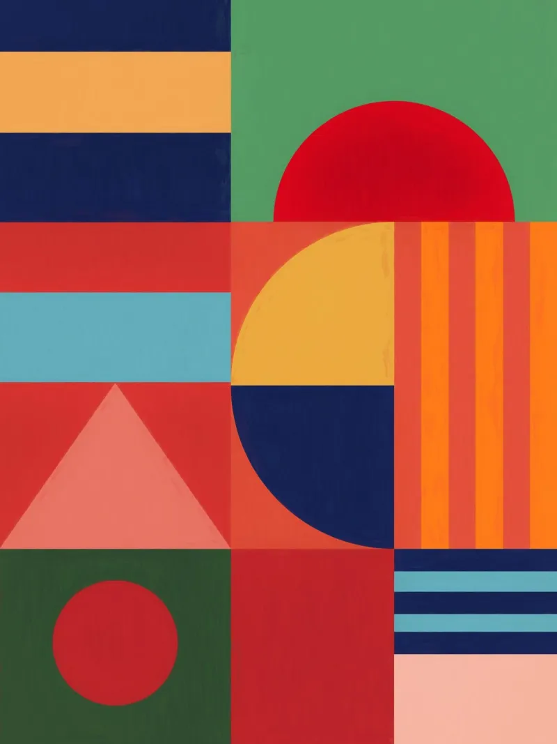 Speelse geometrie canvas met Baklijst van Gaite