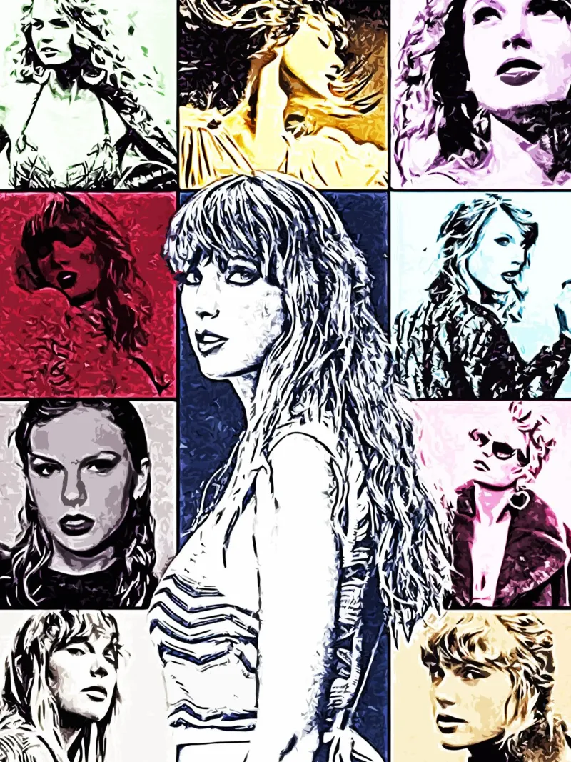 Arte pop di Taylor Swift pellicola backlit da music soul
