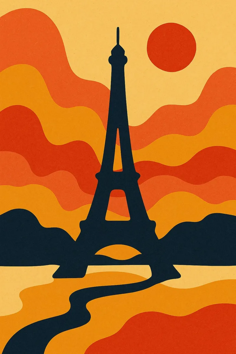 Eiffel Sunset pellicola backlit da JETLAG | affiches voyage