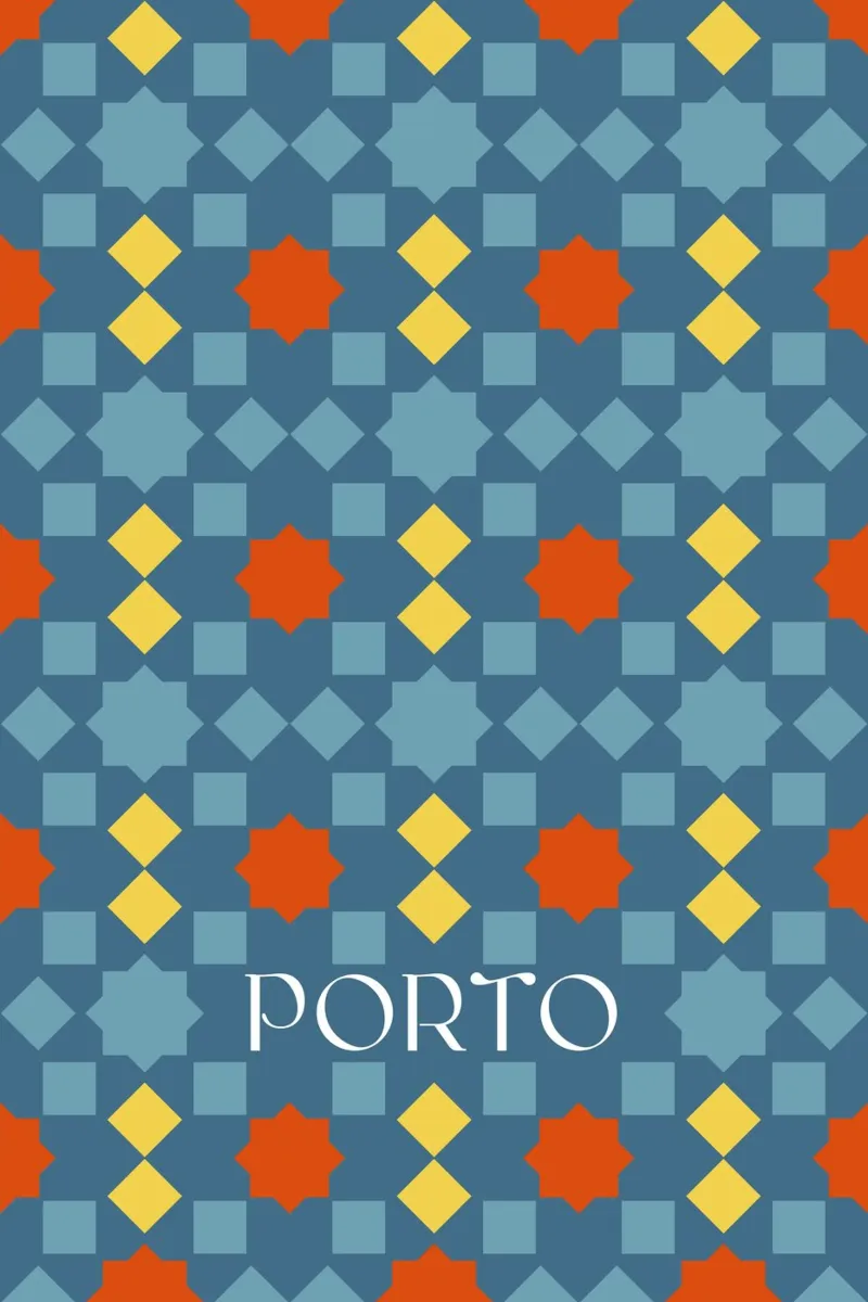 Porto Portugal - Azulejos Fliesen türkis Geometrisch alu-dibond by pierosvisuals