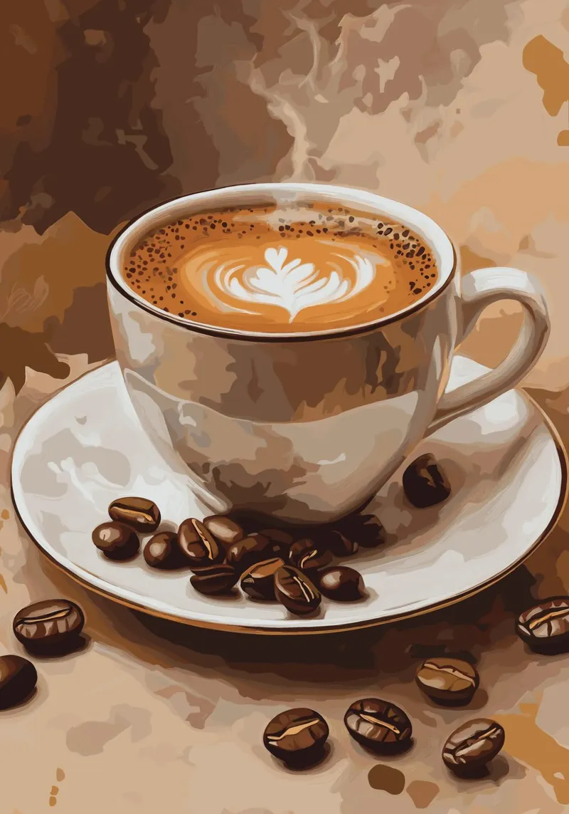 Latte art in un morbido color caffè plexiglass da pixelbull - medieval art and more