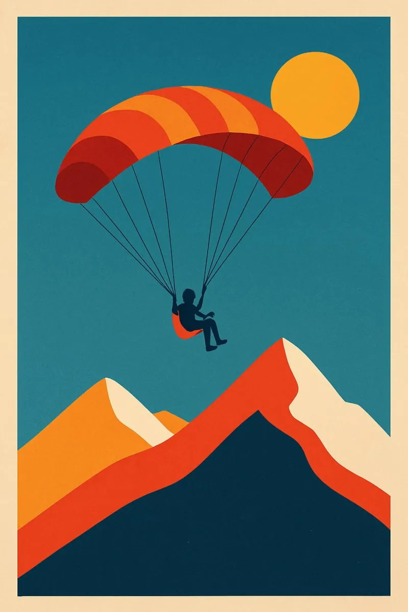 Parapendio in vetta pellicola backlit da JETLAG | affiches voyage