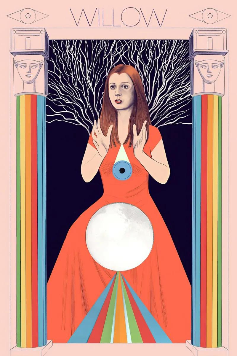 Ritratto di donna Willow - Silja Goetz poster con telaio in alluminio da Monillustrations