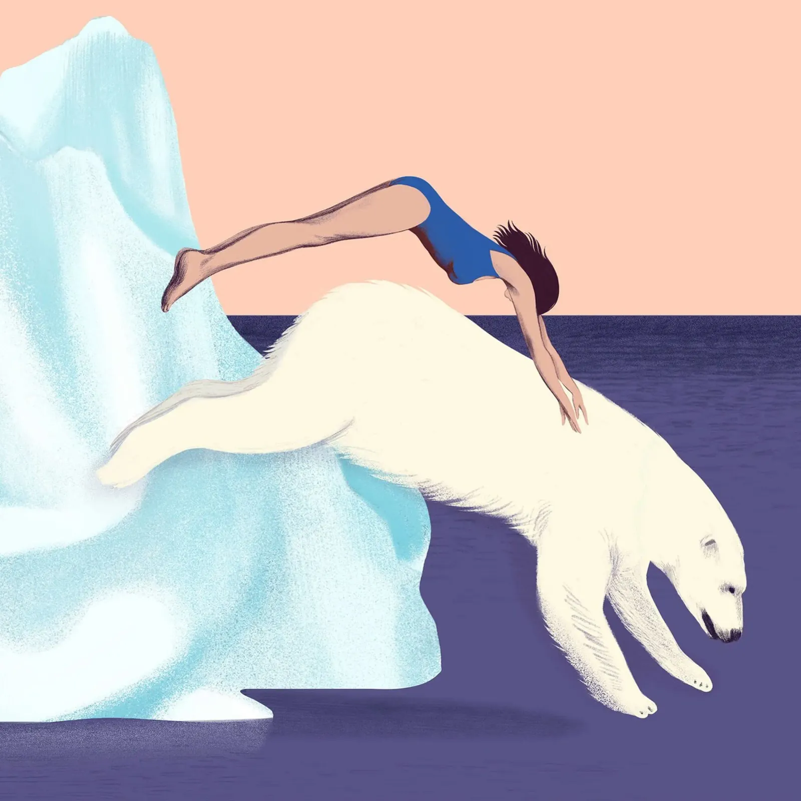 Saltare in acqua - Silja Goetz plexiglass da Monillustrations