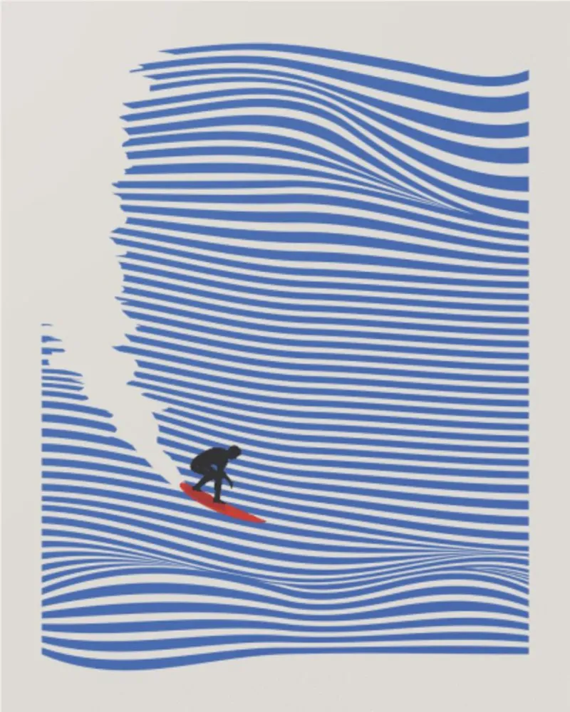 Lets Go Surfing hahnemühle by cosmos studio