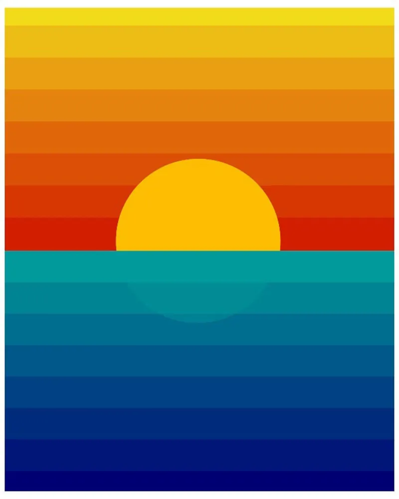 Verloop zonsondergang canvas van cosmos studio