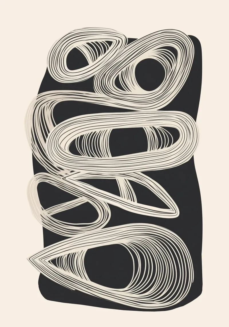 Continuous Flow - Monochrome Abstract Design plexiglass da Flow Line