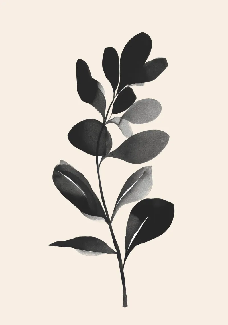 Botanical Silhouette II Alu-Dibond von Flow Line