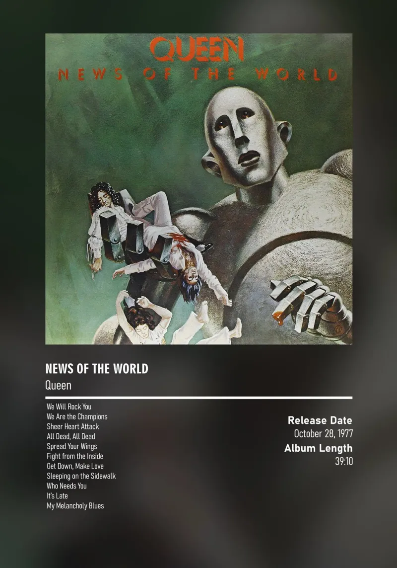 News of the World 1977 by Queen pellicola backlit da DGUnder