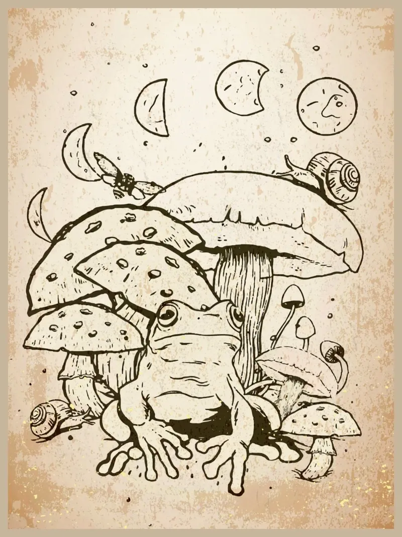 Luna di rana Cottagecore carta hahnemühle da DanielDesign