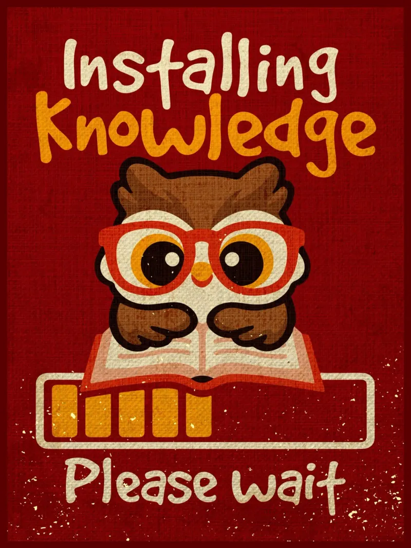 Installing knowledge owl canvas by Andrew S Morrison
