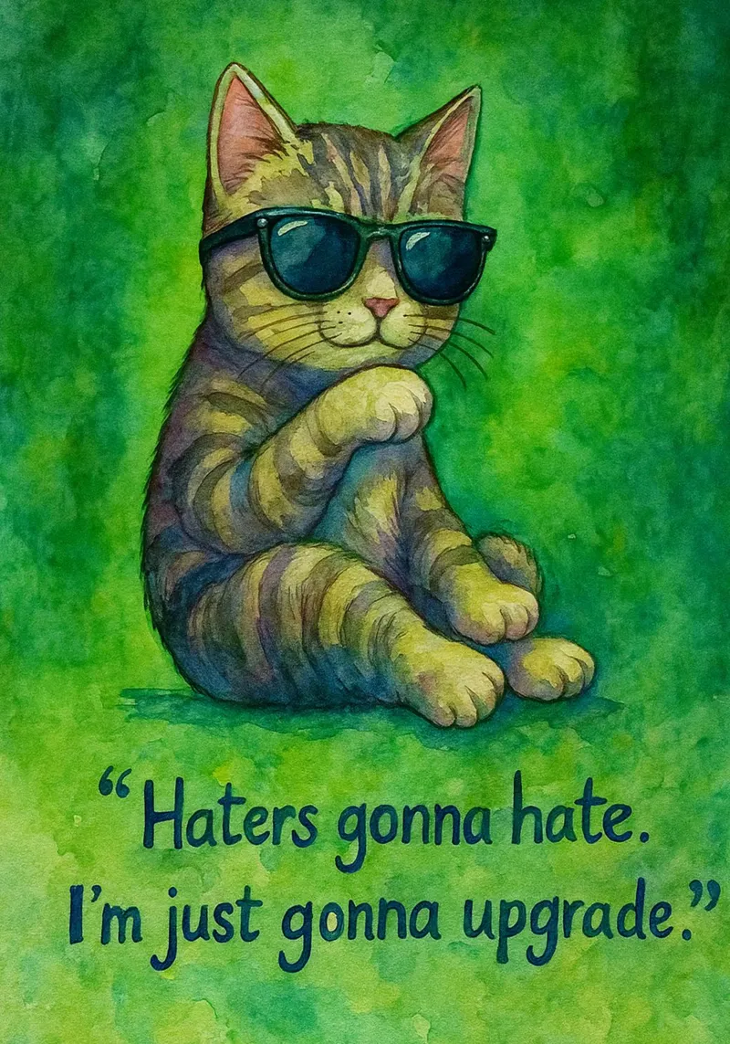 funny cat haters gonna hate metacrilato de Mirage