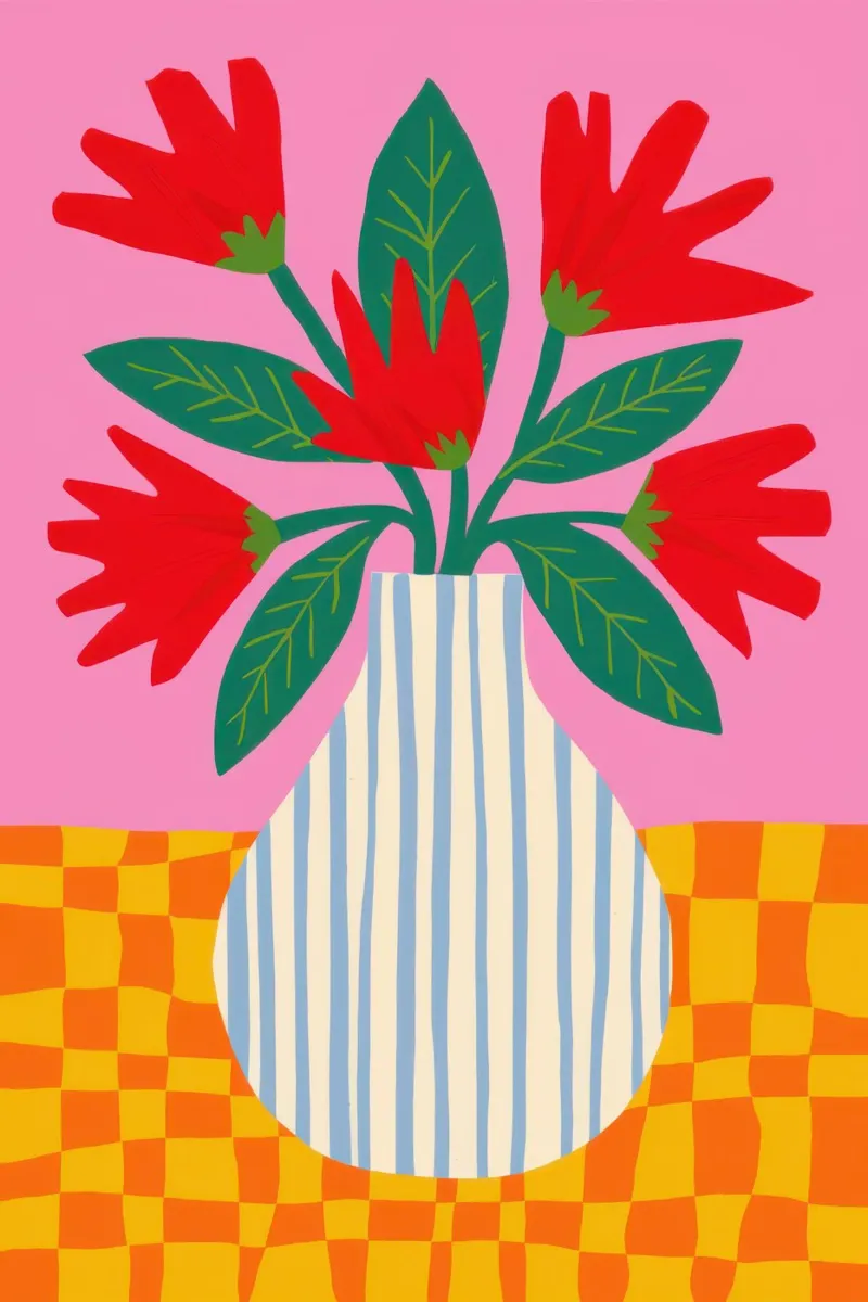Poppy Stripe Panache hahnemühle by Monuments Fire