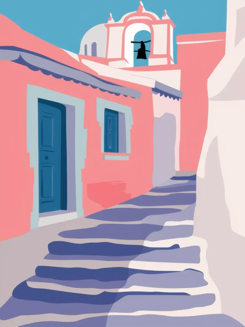 Scala per Santorini carta hahnemühle da Mythy Brush