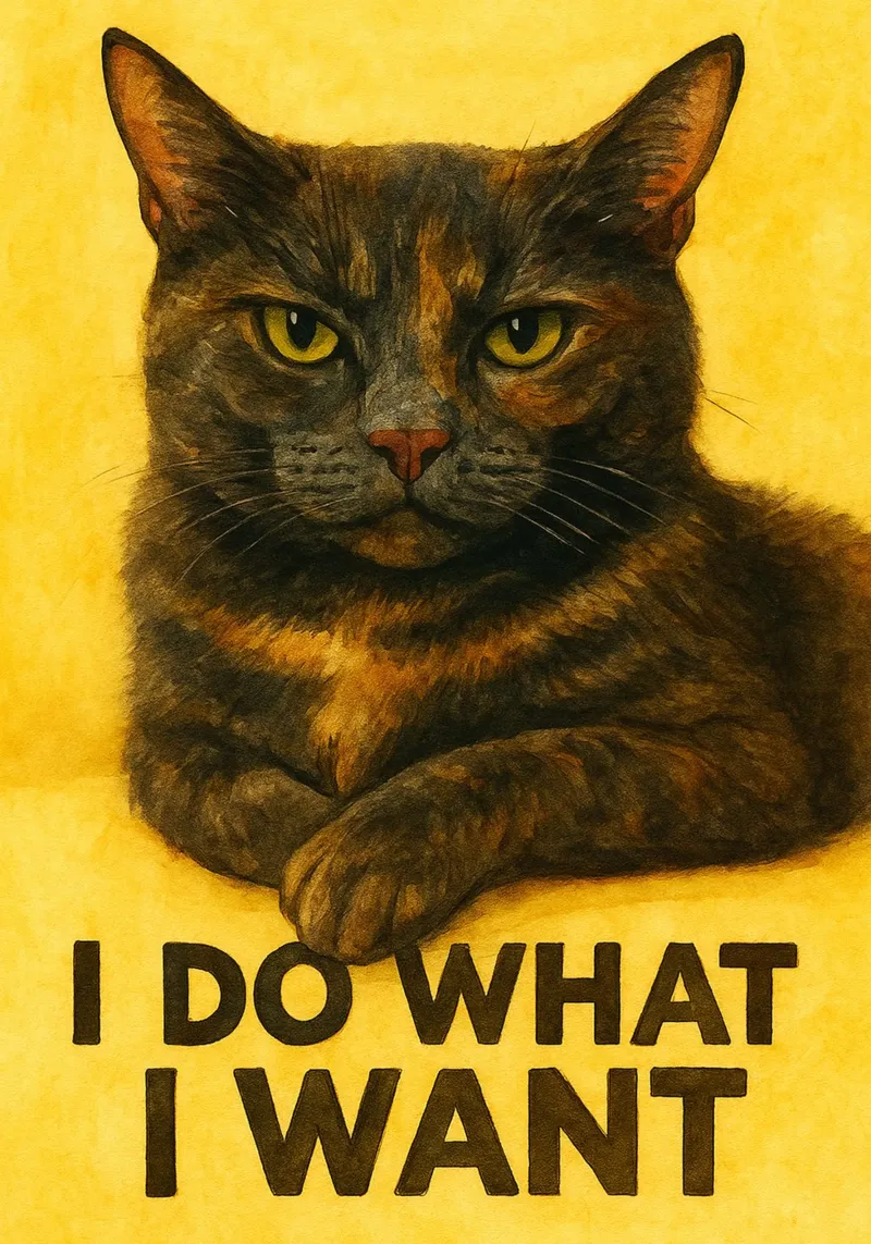 funny cat i do what i want canvas by Mirage