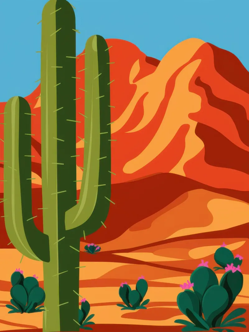 Saguaro Sentinel Vista pellicola backlit da Giant Foxs