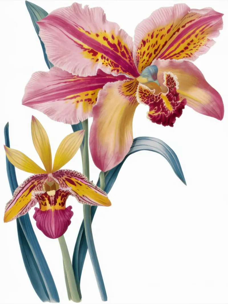 Orquídea botánica Elegance poster de Mythy Brush