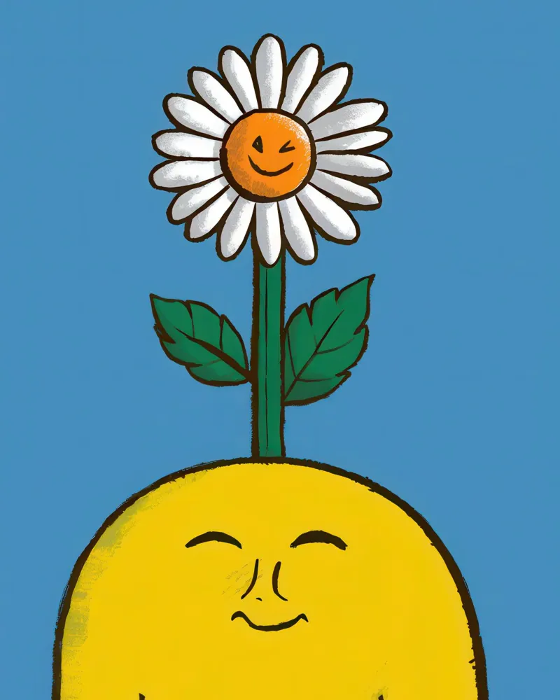 Sorriso solare a margherita carta hahnemühle da Rain Balance
