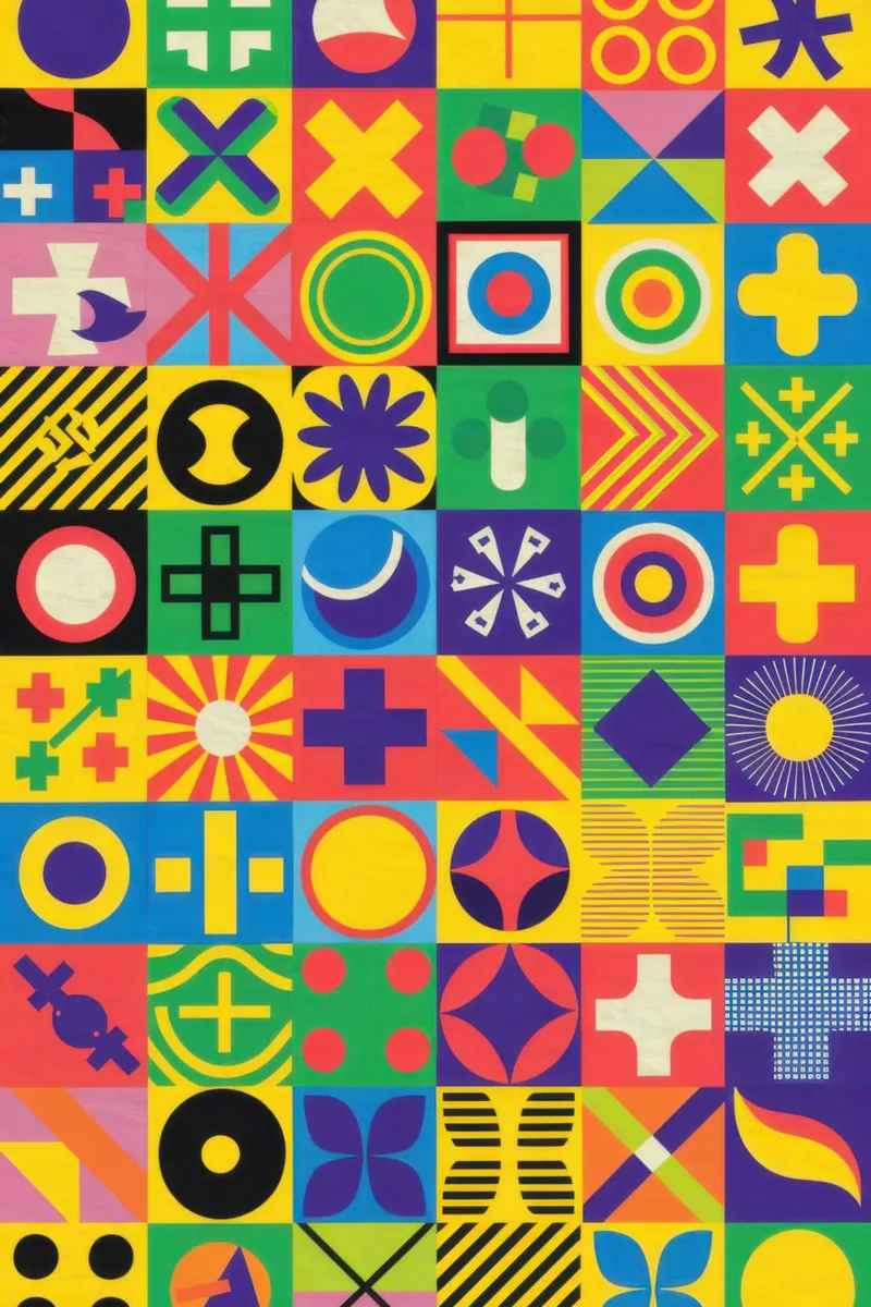 Chromatic Tile Matrix canvas by Reds Jays