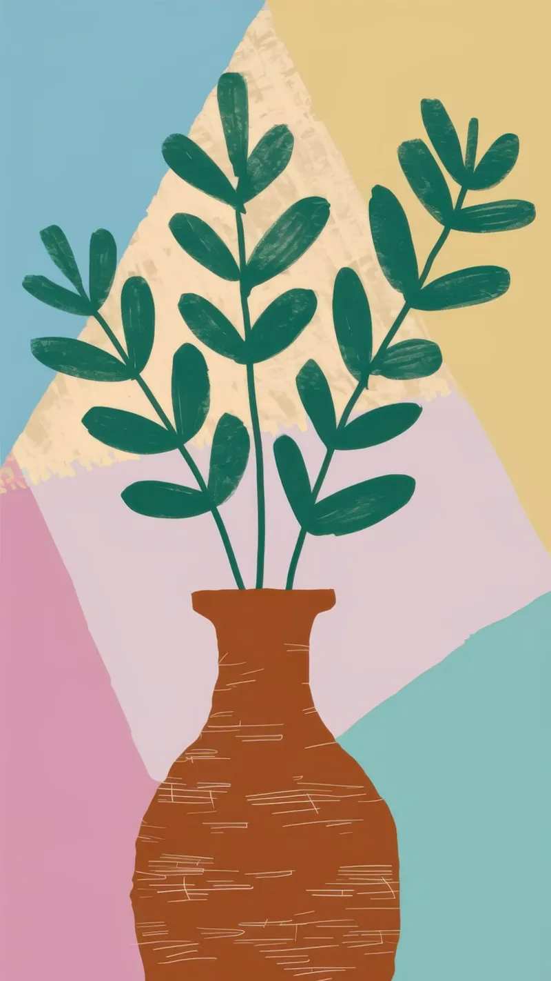 Steingut Botanisch Poster von Ink Pulse