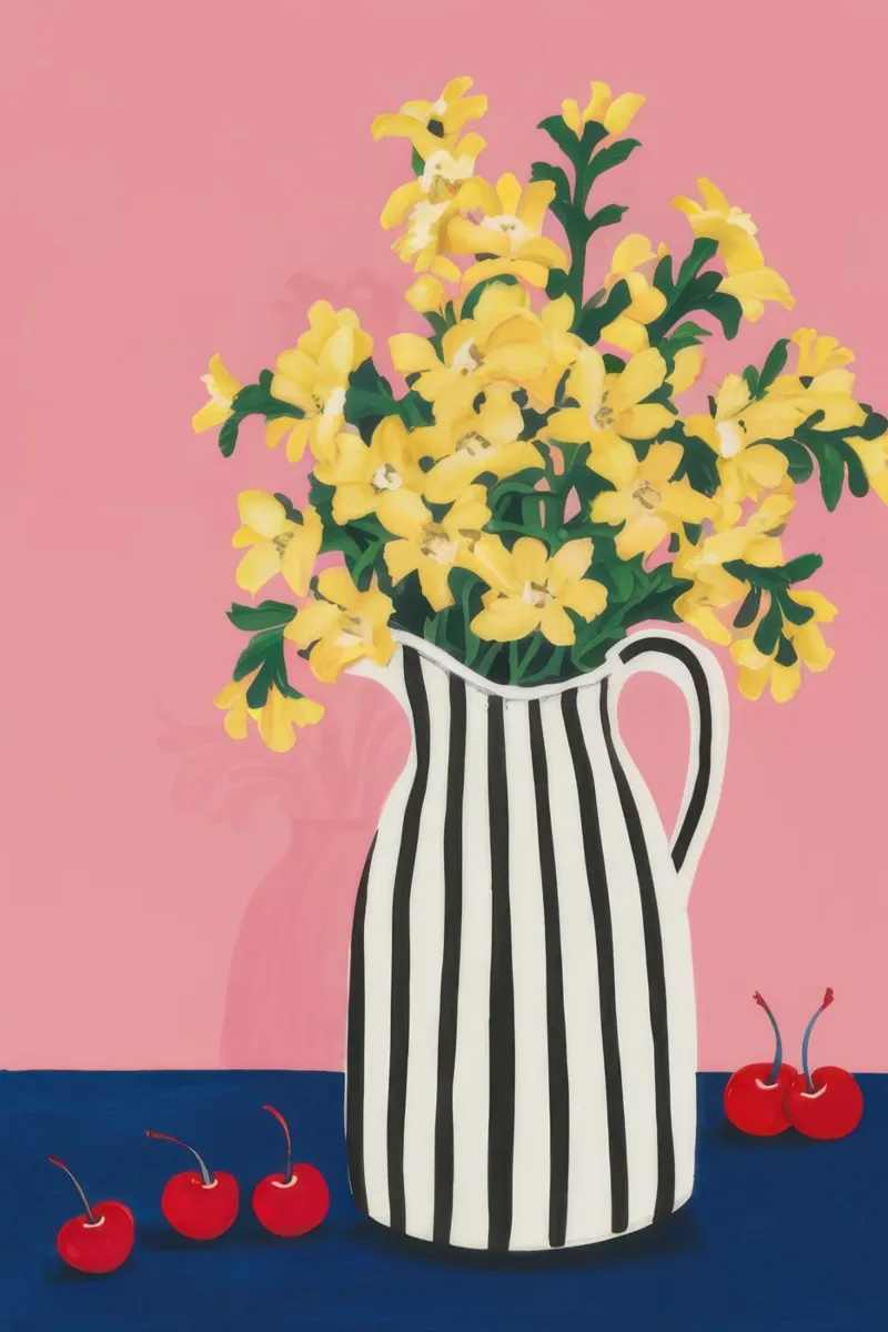 Grafico a strisce Forsythia poster da Rain Balance