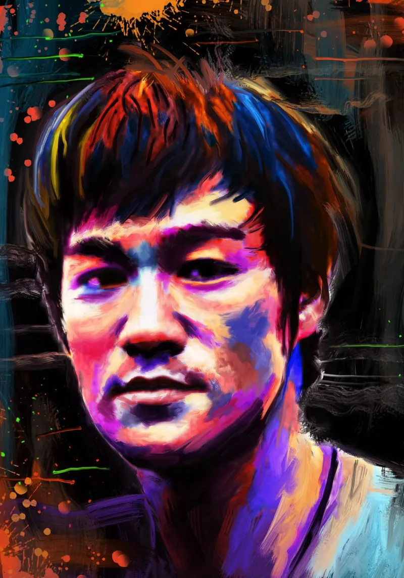 Bruce Lee abstract colorful pop art plexiglass da Lembayung art