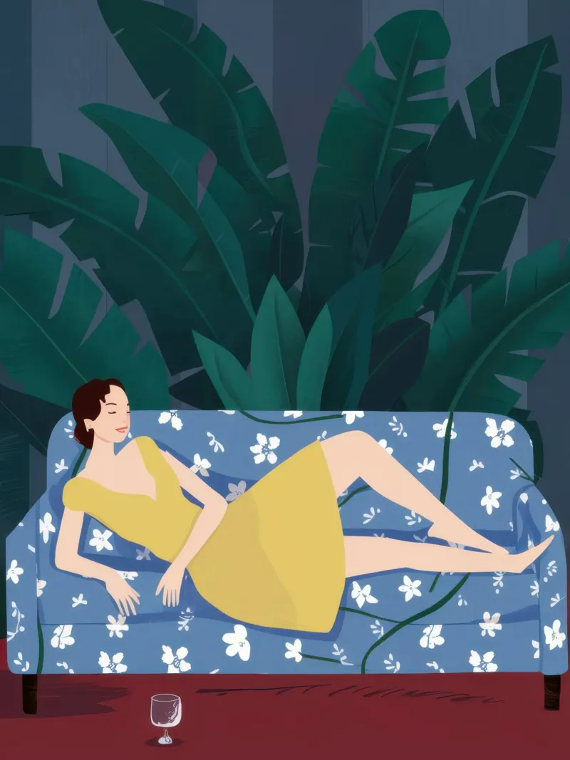 Emerald Reading Repose canvas by Giant Foxs