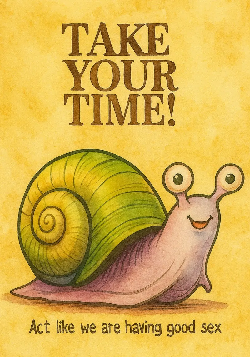 Take your time funny snail canvas by Mirage