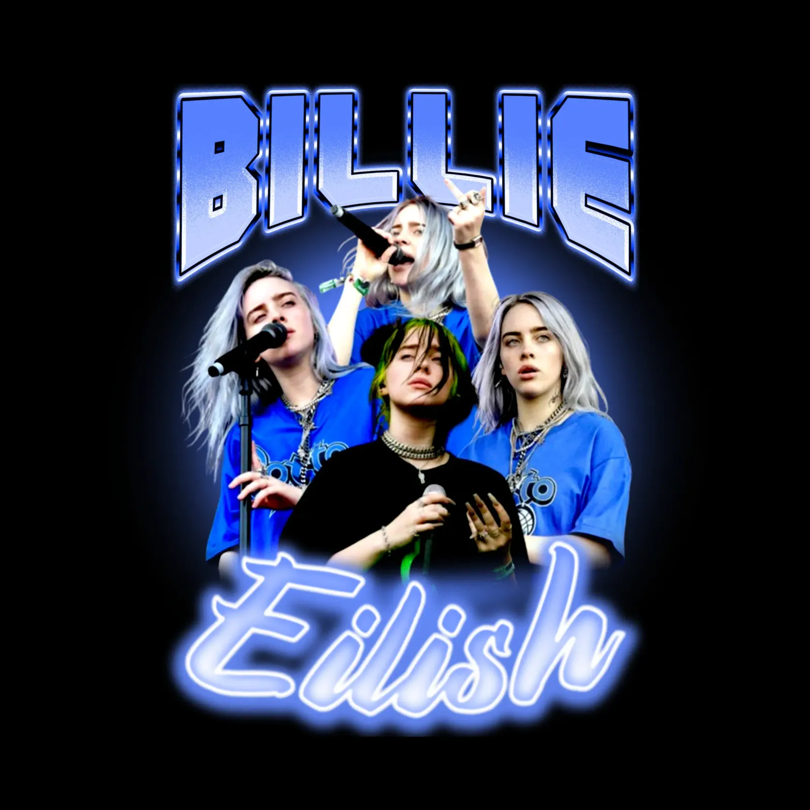 Bootleg vintage di Billie Eilish pellicola backlit da https://www.juniqe.com/uk/shop/Henndraws