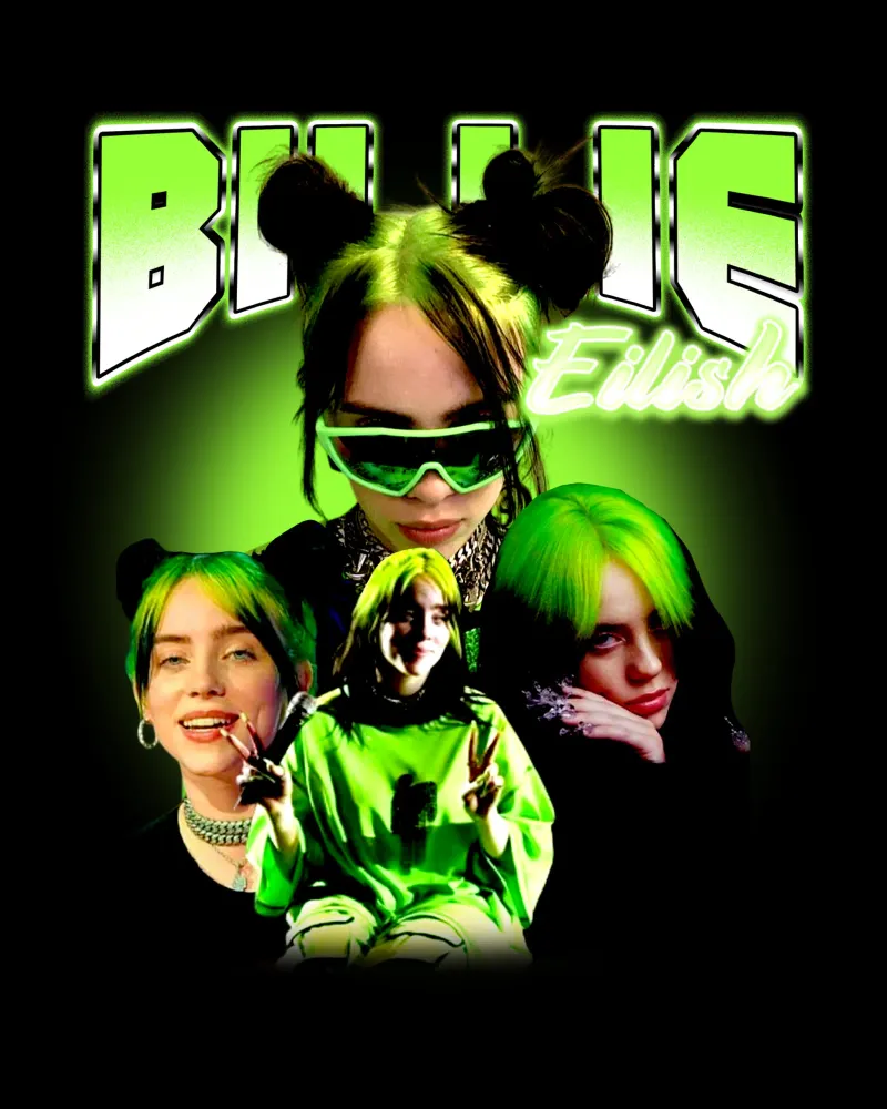 Vintage Bootleg V2 Billie Eilish pellicola backlit da https://www.juniqe.com/uk/shop/Henndraws