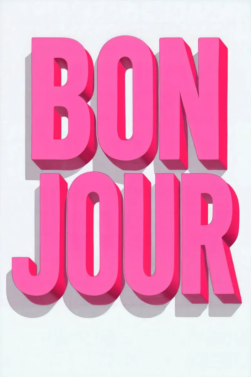 Typo Hello: Bonjour! Backlit Folie von QuooodZ by MooodzArt