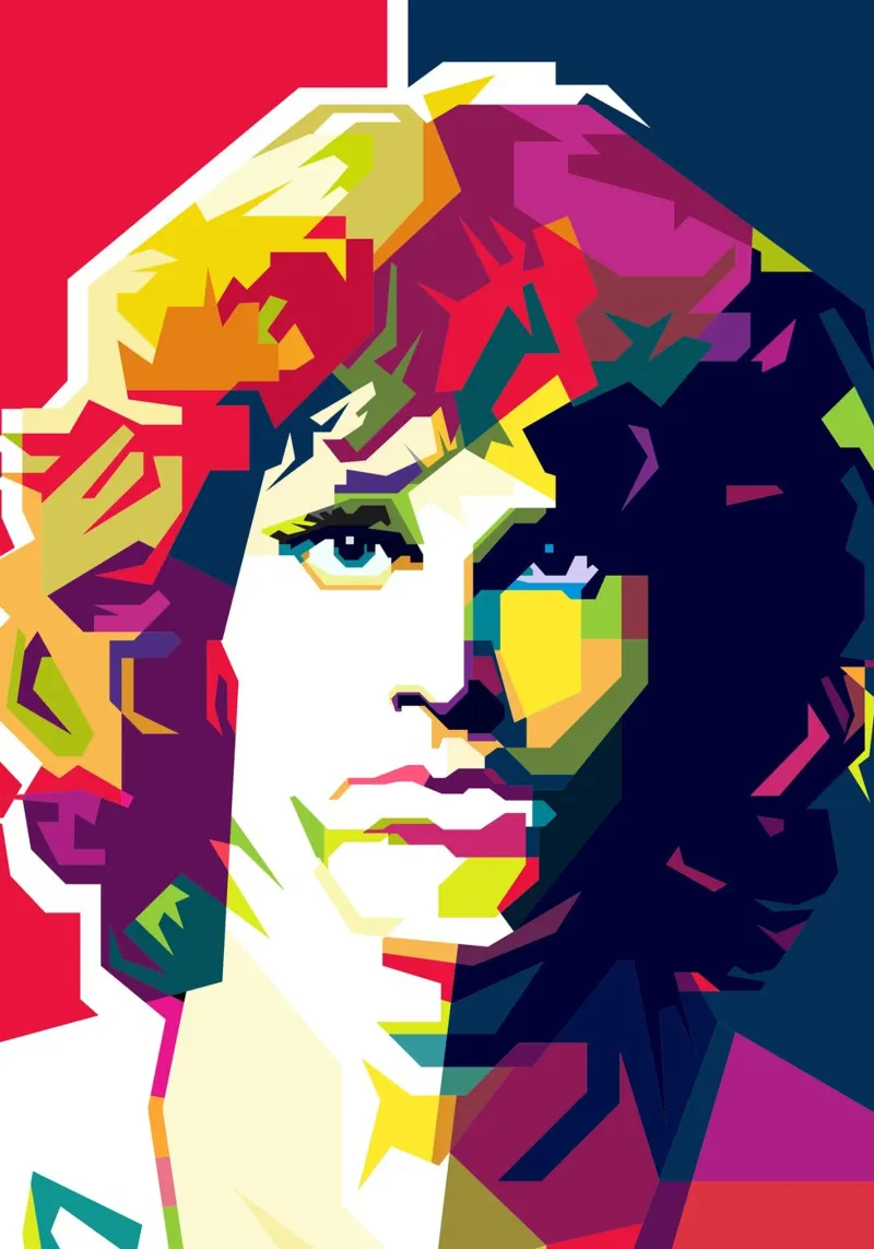 Jim Morrison Arte Rock And Roll Britannica WPAP pellicola backlit da Artkreator