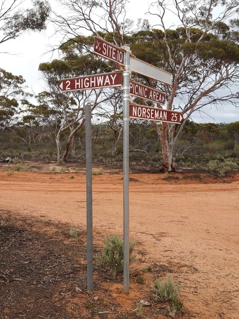 Weathered signpost in rural Australia hahnemühle by byrieneke
