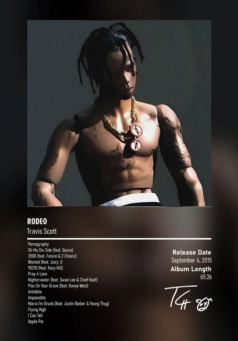 Rodeo (2015) by Travis Scott pellicola backlit da DGUnder