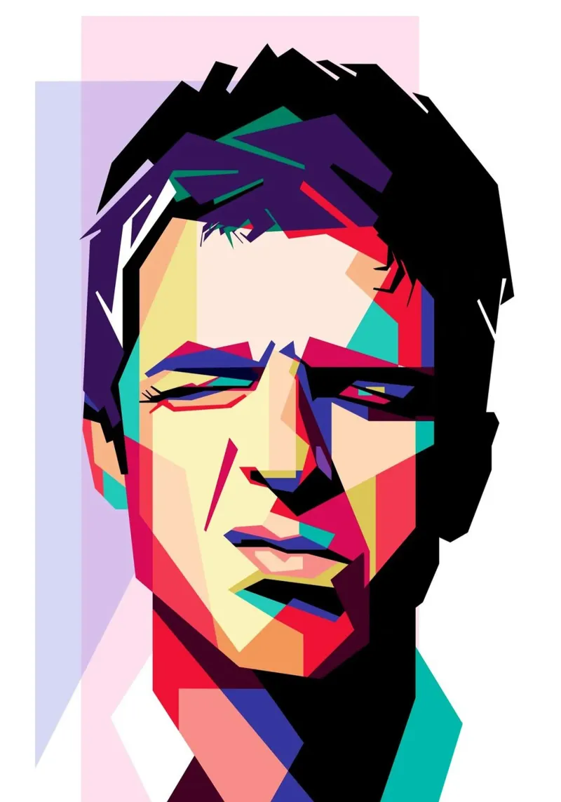Noel Gallagher WPAP art style pellicola backlit da Hantamrata
