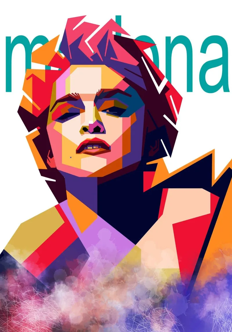 Madonna WPAP art style poster con telaio in legno da Hantamrata