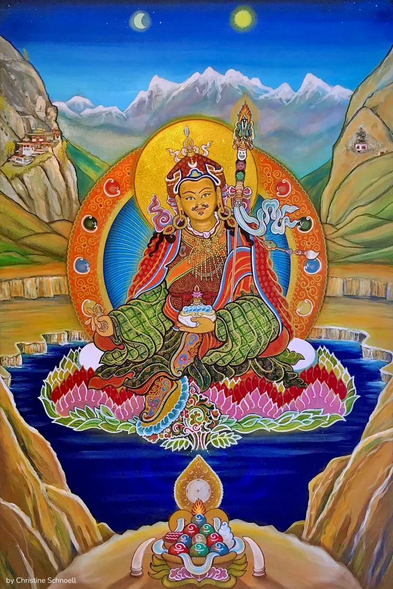 Padmasambhava, Guru Rinpoche, Buddha, Thangka backlit film by Happy 😃 Art 🎨 by Christine Schnoell