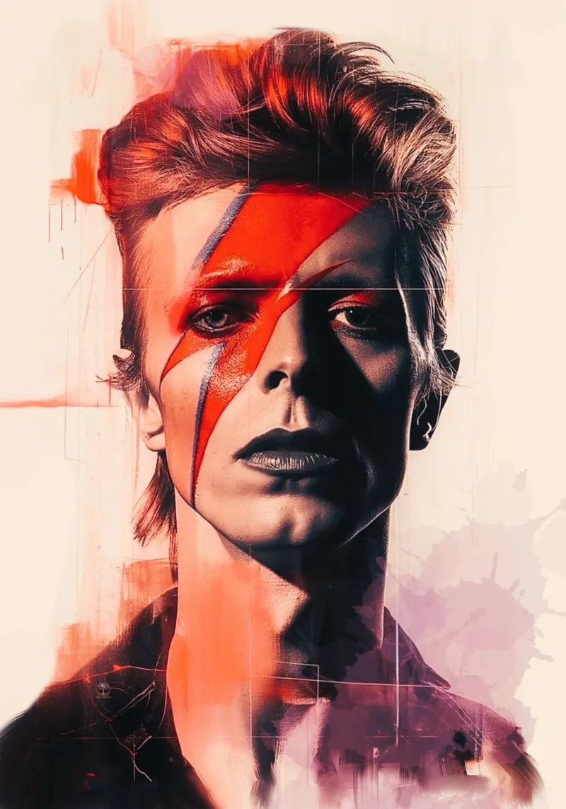 Iconic style of David Bowie pellicola backlit da Lembayung art